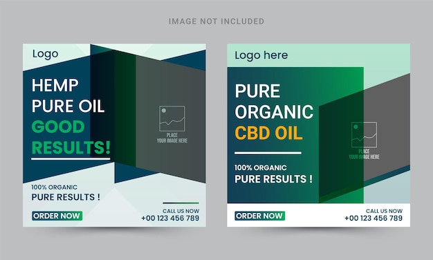 CBD olie sociale media banner sjabloon ontwerp.