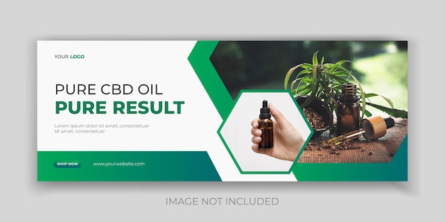 Vector cbd-olieproduct en hennepolie facebook tijdlijnontwerp