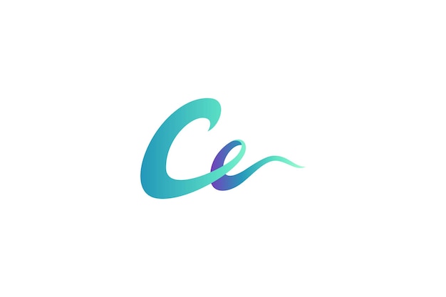 Cc-letterlogo met 3D-ontwerp in groen kleurverloop