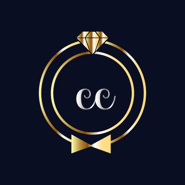 CC Monogrammen ontwerp, sieraden, bruiloft vector sjabloon