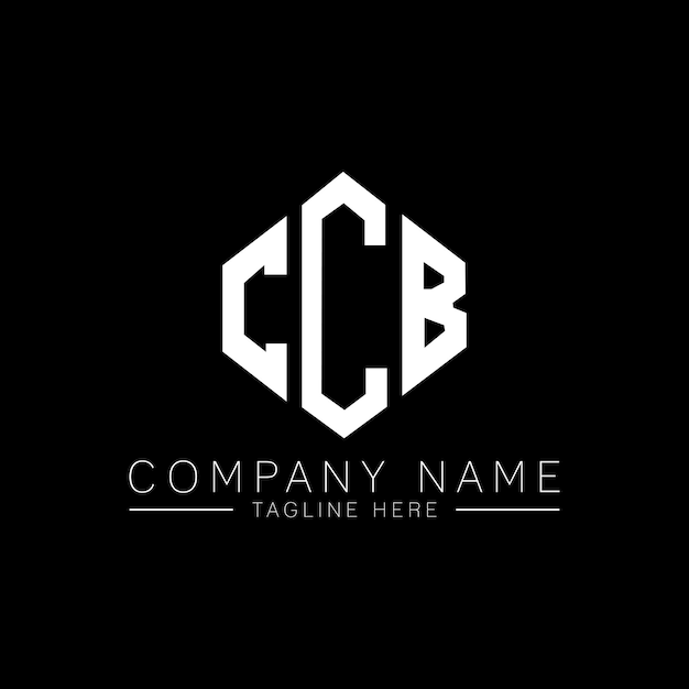 Vettore design del logo a lettere ccb con forma di poligono ccb poligono e forma di cubo design del logo ccb esagono vettoriale modello di logo colori bianco e nero ccb monogramma business e logo immobiliare