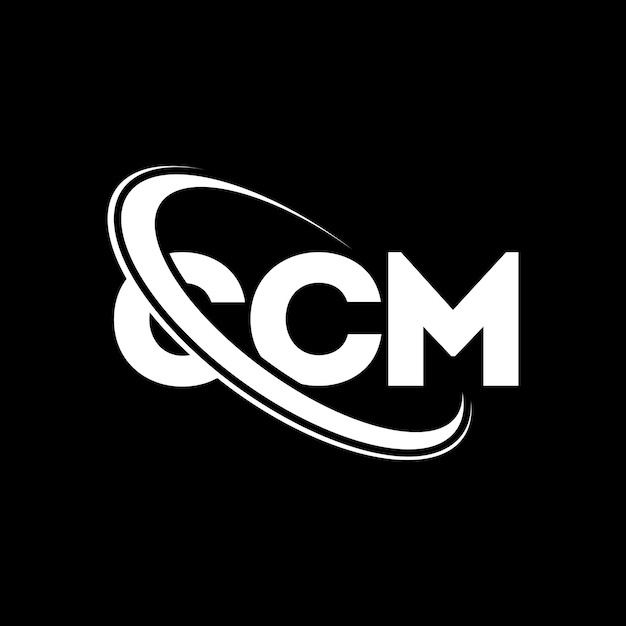 Логотип CCM (лист CCM, инициалы CCM, связанные с кругом и заглавными буквами), логотип CCM, типография для технологического бизнеса и бренда недвижимости.