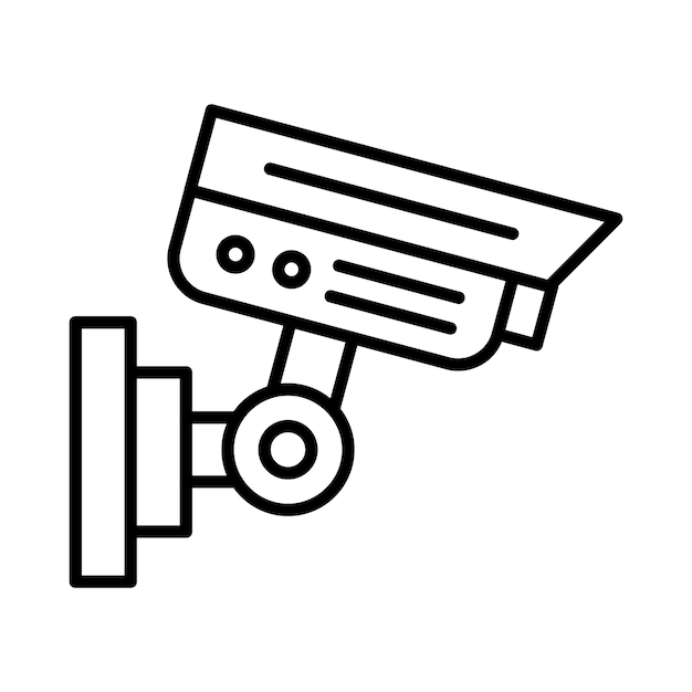 CCTV Camera Line Illustration