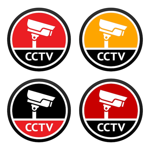 Cctv icon set teken