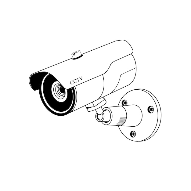 cctv overzicht vector ontwerp zwart-wit