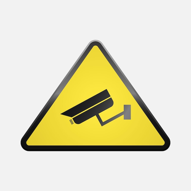 CCTV Surveillance Warning Sign Vector