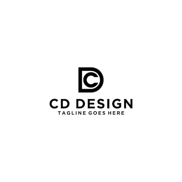 CD or C or DC or D initial letter logo design template vector