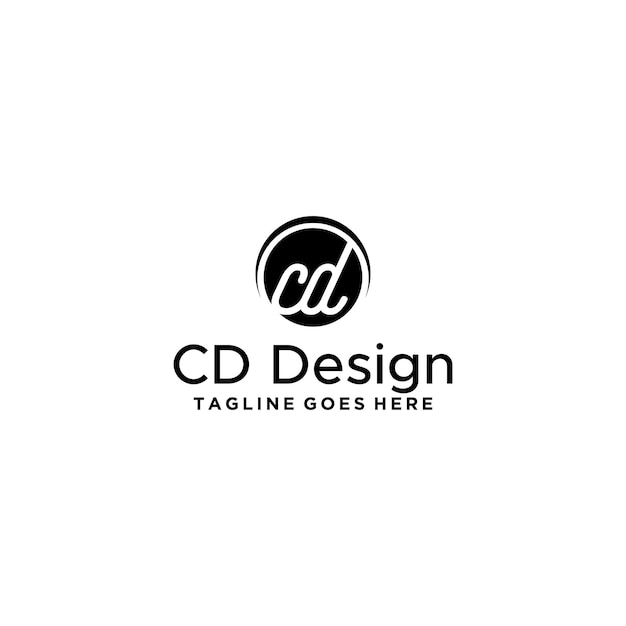 CD or C or DC or D initial letter logo design template vector