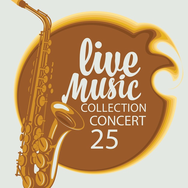 Vector cd cover for live music with saxophone