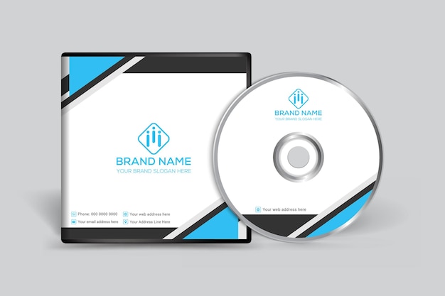 Vector cd cover modern design blue color