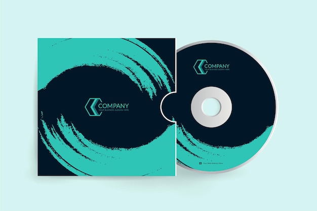 CD cover sky blue watercolor splatter brand identity template