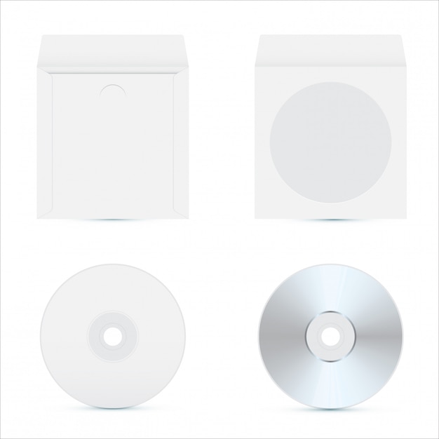 Vector cd disc mock up. realistic package design.