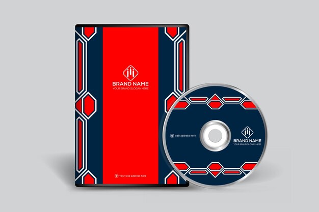 Вектор Дизайн обложки cd dvd красный круг