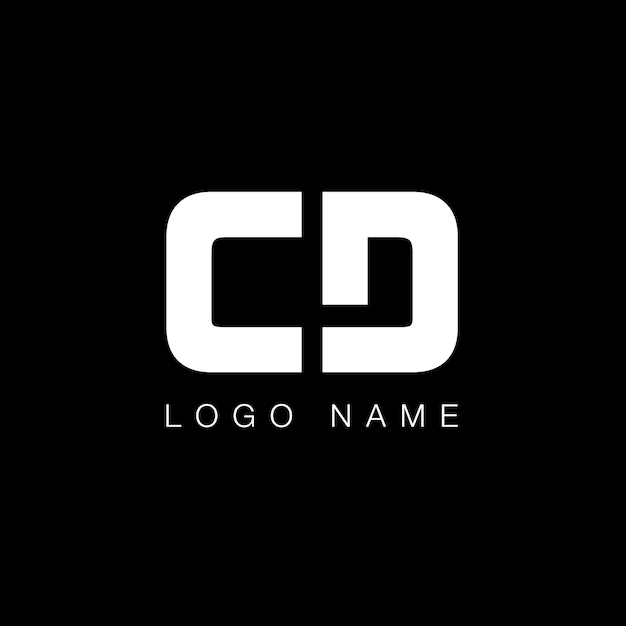 Cd letter business logo in black and white color