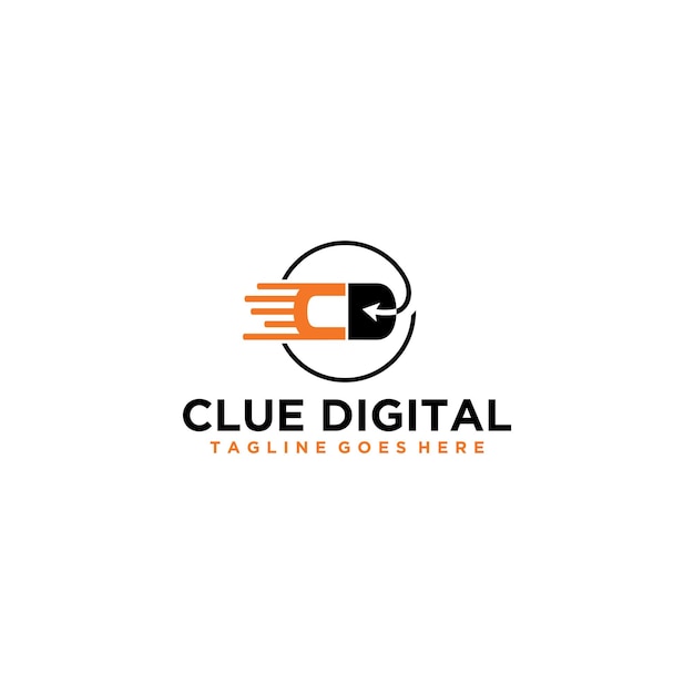 CD letter digital computer logo design