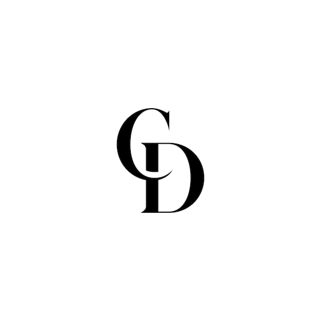 CD Monogram Logo Design letter tekst naam symbool monochroom logo alfabet karakter eenvoudig logo