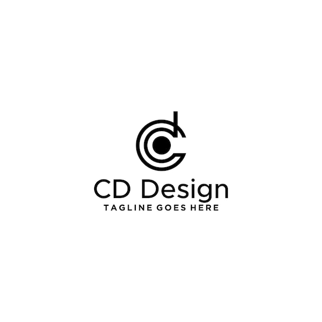 Cd 또는 C 또는 Dc 또는 D 초기 문자 로고 디자인 서식 파일 벡터