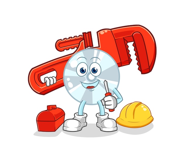 CD plumber cartoon cartoon mascot vector