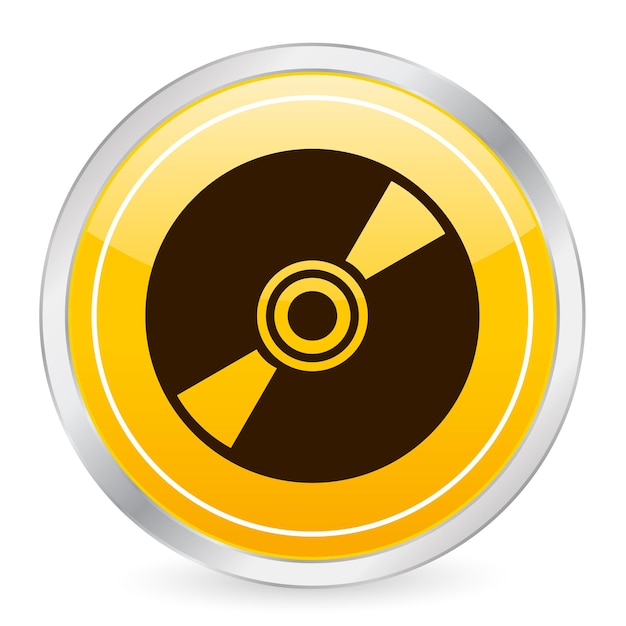 Значок желтого круга компакт-диска