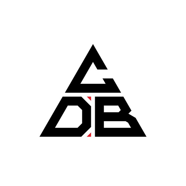 삼각형 모양의 CDB 삼각형 로고 디자인, 모노그램 CDB 세각형 터 로고 템플릿, 빨간색 CDB 삼角형 로고, 간단하고 우아하고 고급스러운 로고