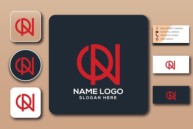 CDN monogram logo sjabloon kleur bewerkbaar