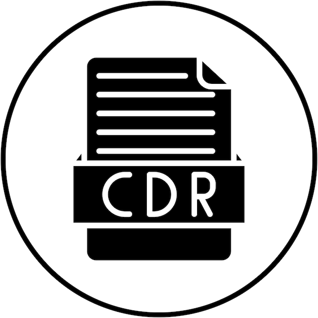 L'icona del vettore cdr può essere utilizzata per l'icona dei formati di file