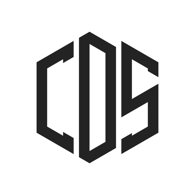 CDS ロゴ デザイン イニシャルレター CDS モノグラム ロゴ ヘクサゴン形