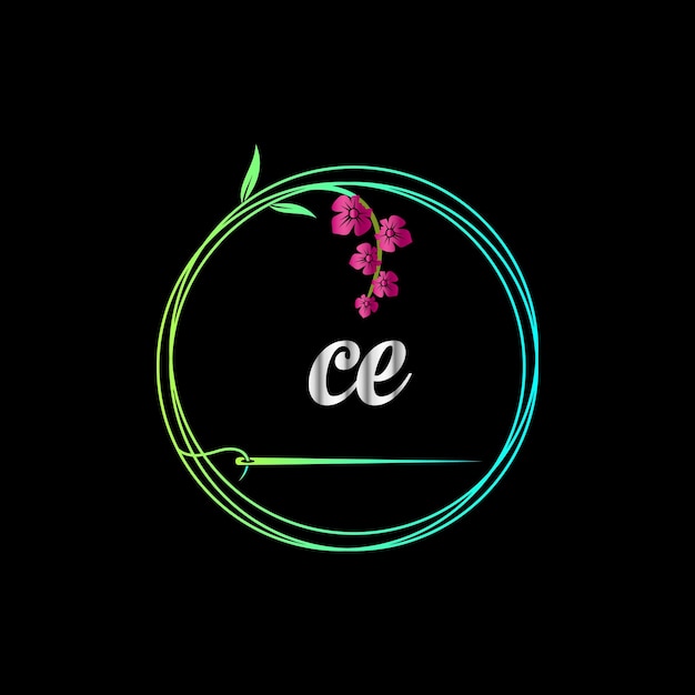 CE 초기 로고, 패션, 부티크, 창의적인 벡터 템플릿이 있는 의류