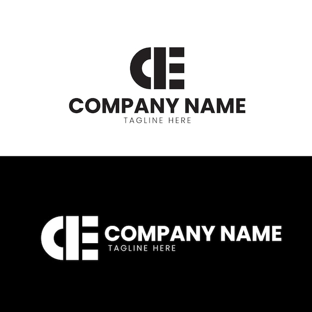 Vettore modello aziendale per il disegno del logo ce
