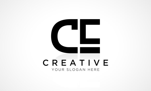 ce letter logo design vector template alphabet initial letter ce logo design with glossy reflection business illustration