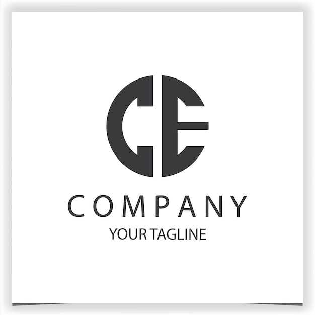 CE Logo monogram simple and modern circle black colour design template premium elegant vector eps 10