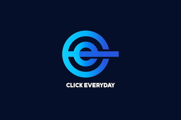 Ce word gradient color round shape logo design