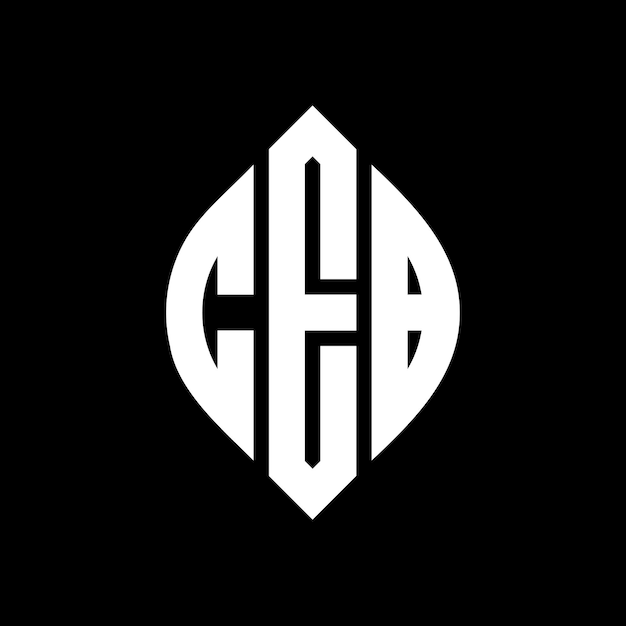 CEB круг буква дизайн логотипа с кругом и эллипсовой формой CEB эллипсовые буквы с типографическим стилем Три инициалы образуют круг логотипа CEB круг эмблема абстрактная монограмма буква знак вектор