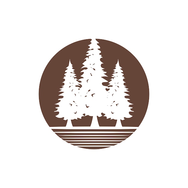 Vector cedar tree vector icon illustration design template