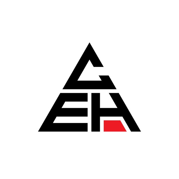 CEH triangle letter logo design with triangle shape CEH triangle logo design monogram CEH triangle vector logo template with red color CEH triangular logo Simple Elegant and Luxurious Logo