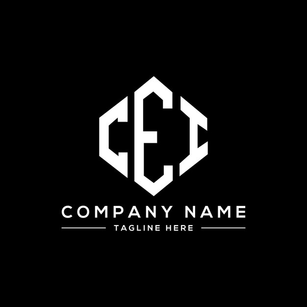 CEI letter logo design with polygon shape CEI polygon and cube shape logo design CEI hexagon vector logo template white and black colors CEI monogram business and real estate logo