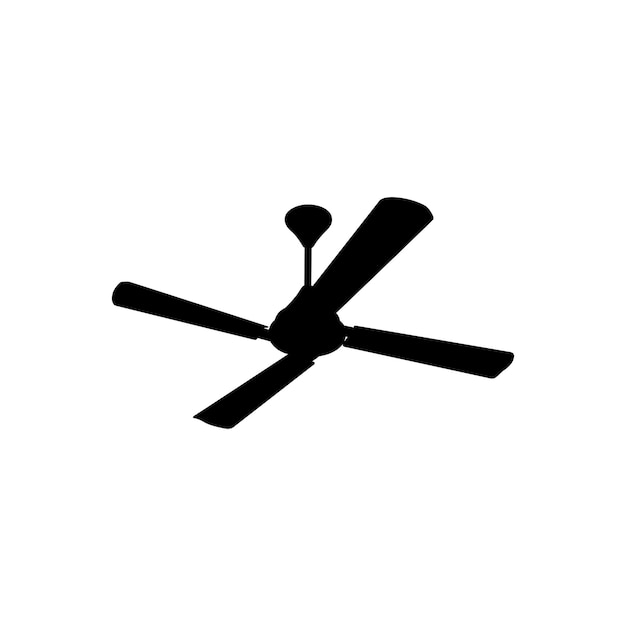 Ceiling Fan Vector Line Art Icon Enhancing Airflow with Elegant Simplicity