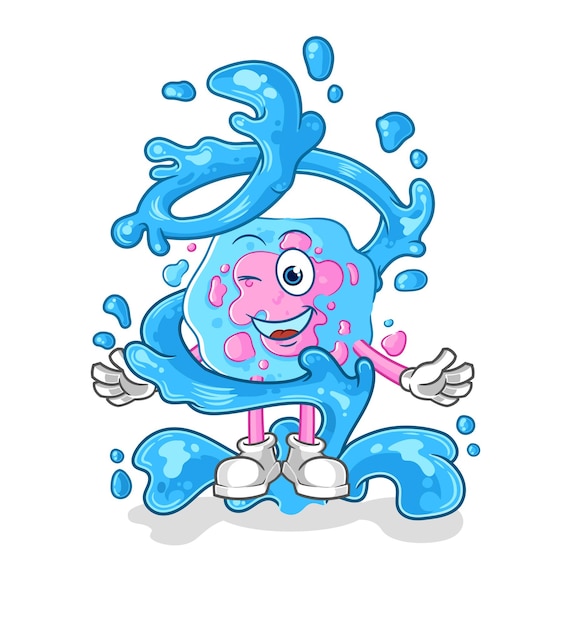 Cel vers met water mascotte cartoon vector