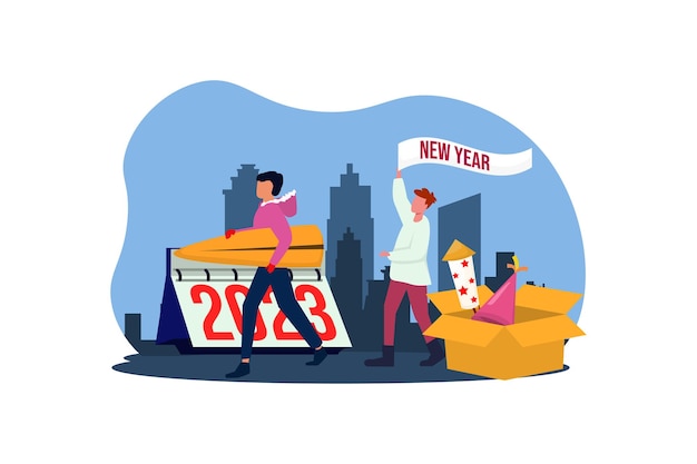 Vector celebrate 2023 new year flat design