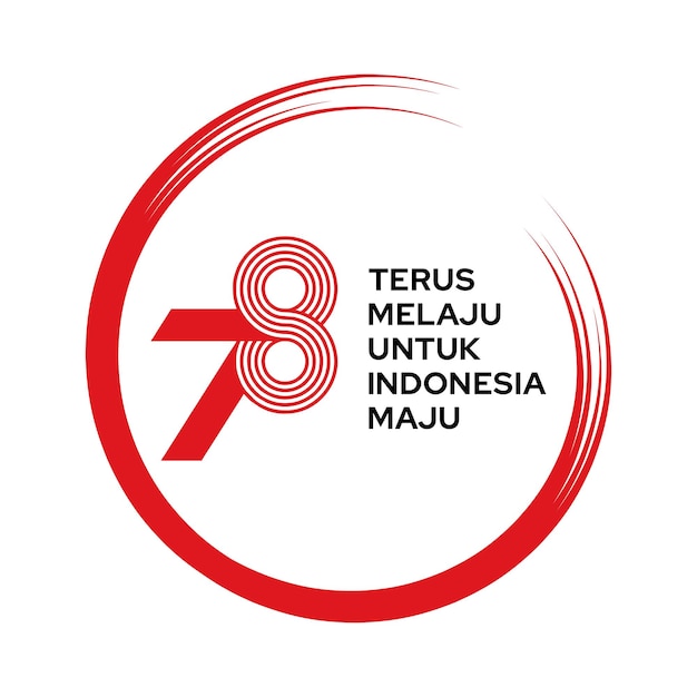 Vettore festeggia il 78° giorno dell'indipendenza dell'indonesia cerchio logo simbolo icona vettore