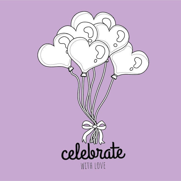 Celebrate Balloon Act of Love Valentine Digital Stamp