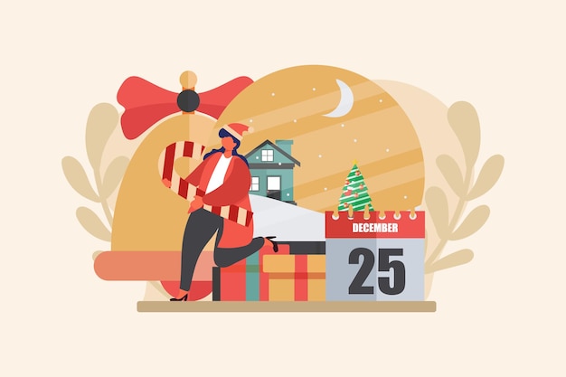 Vector celebrate christmas day flat design