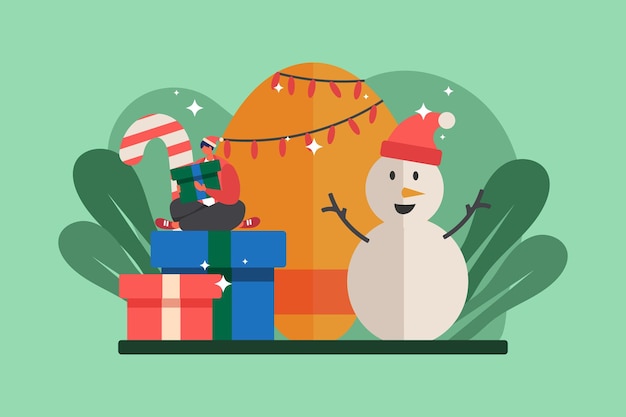 Vector celebrate christmas day flat design