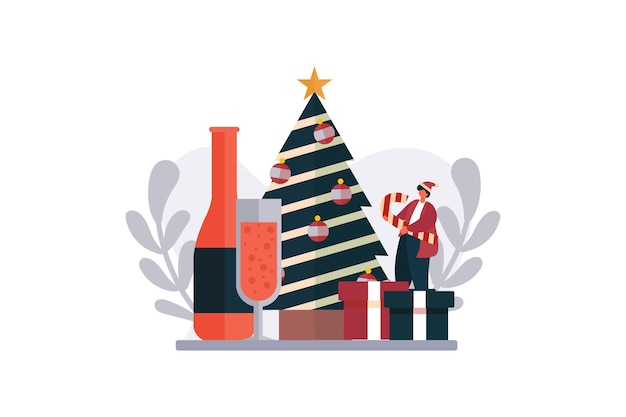 Celebrate Christmas Day Flat Design