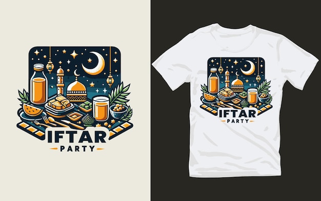 Vector celebrate diversity with colorful ramadan iftar partyt shirt design concept