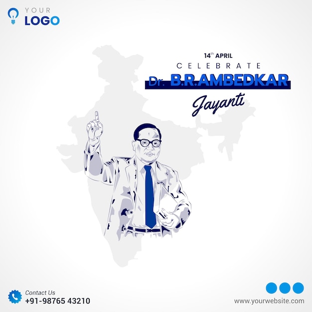 Vector celebrate happy bhimrao ramji ambedkar