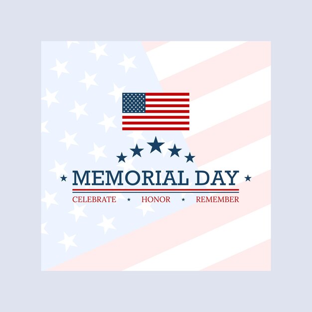 Celebrate honor remember Memorial Day Remember and Honor Poster Usa memorial day celebration American national holiday Vector illustration