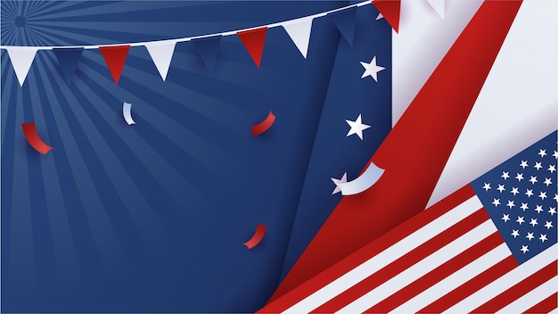 Celebrate Independence day American red and blue design background