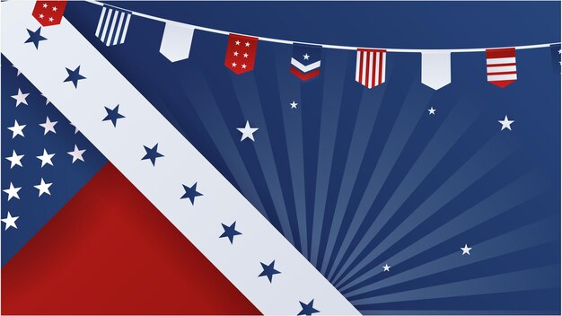 celebrate independence day american red and blue design background