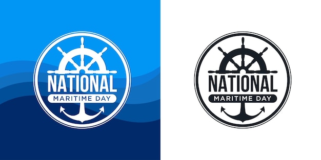 Vector celebrate national maritime day logo vector